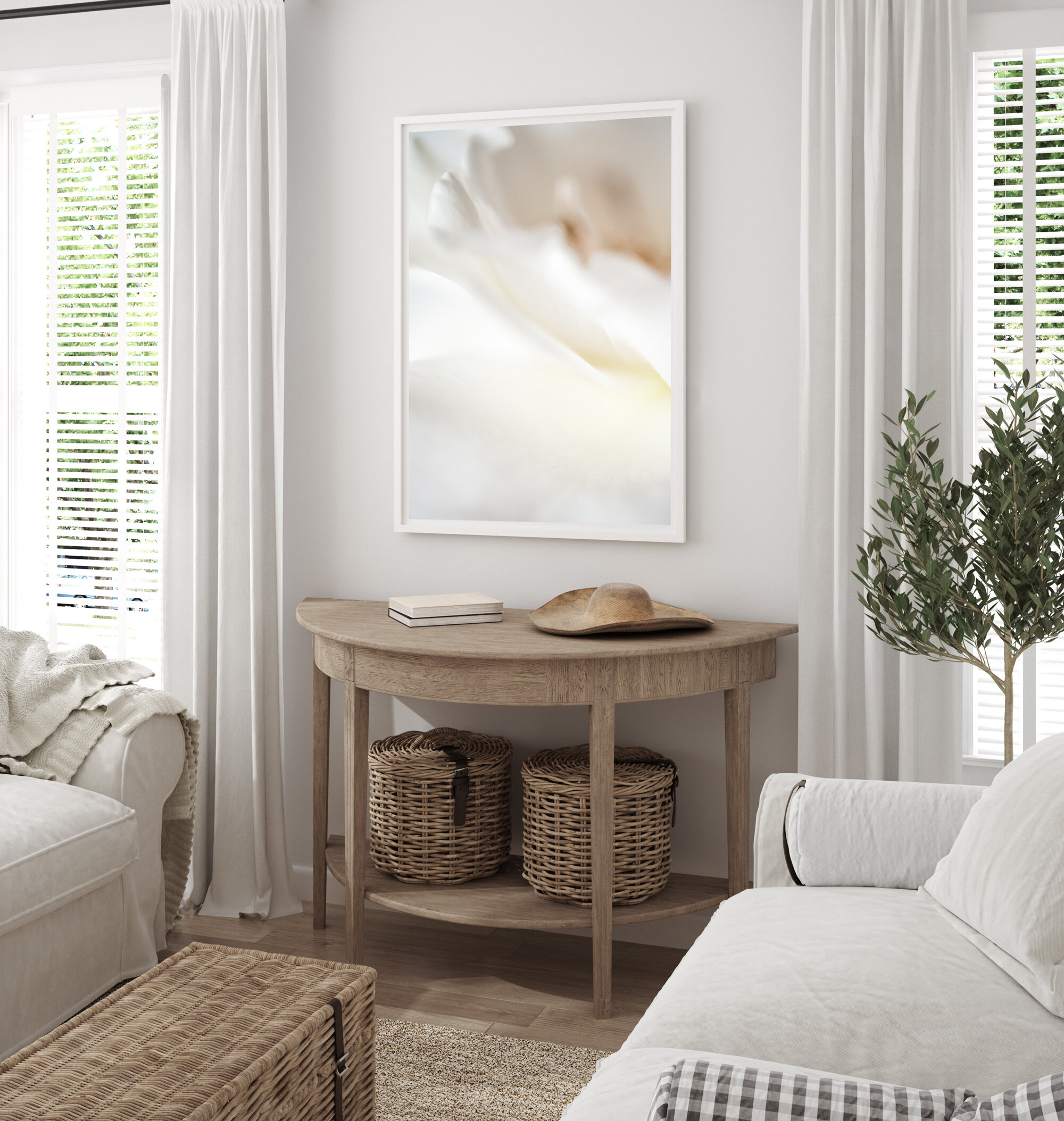 Cotswold lounge with Rapture framed fine art print Kiki-Sunshine.com