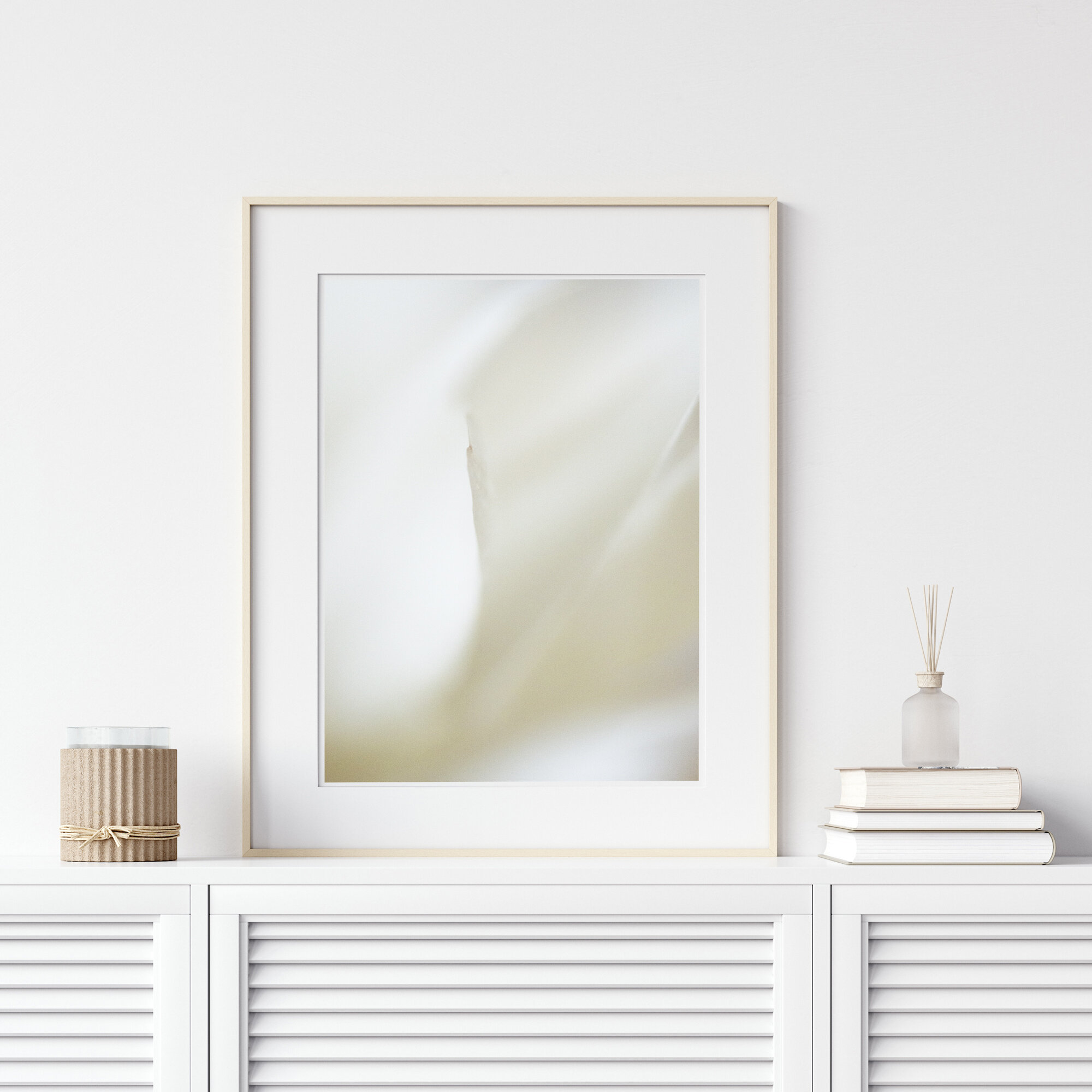Neutral Interior Home decor White Aesthetic, Static Silence fine art print framed Kiki-Sunshine.com